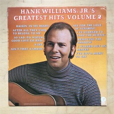HANK WILLIAMS JR GREATEST HITS - VOLUME 2 LP 1972 (NICE CLEAN COPY - LIGHT CORNE