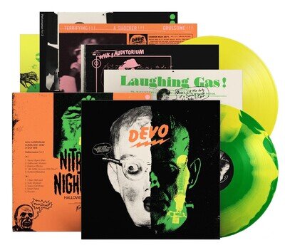 DEVO LP x 2 Nitrous Nightmare Halloween Live 75 GREEN & LEOMON COLOURED VINYL