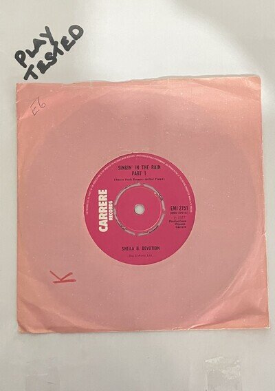 Sheila B. Devotion - Singin' In The Rain 7” Single Vinyl Record EMI 2751 - 1977