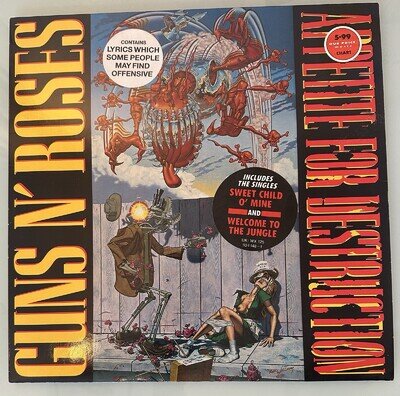 Guns N’ Roses Appetite For Destruction LP WX125 Geffen Vinyl Record
