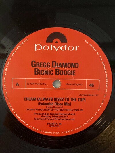 Gregg Diamond, Bionic Boogie Cream / Paradise 1978 Disco Soul 12" vinyl