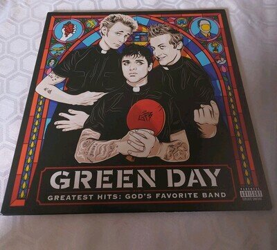 GREEN DAY GREATEST HITS GOD'S FAVOURITE BAND 2 VINYL LP SET WITH LYRIC SHEET