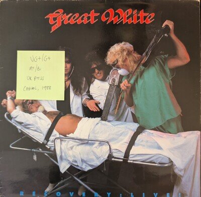 Great White Recovery Live! Vinyl Record VG+/G+ EMS1302 1986