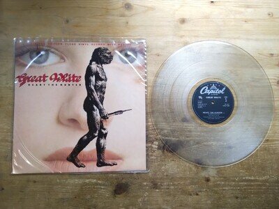 Great White Heart The Hunter EX 12" Single CLEAR Vinyl Record 12CLP555 & Poster