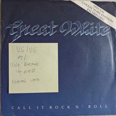 Great White Call It Rock N Roll Vinyl Record VG/VG CLS625 1991