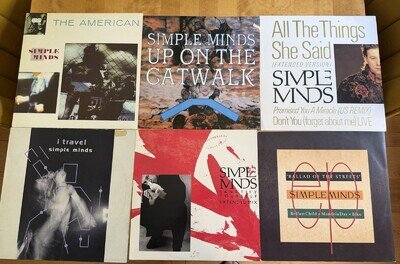 Simple Minds 6 X 12”. I Travel, American, Up On The Catwalk, Sanctify Yourself