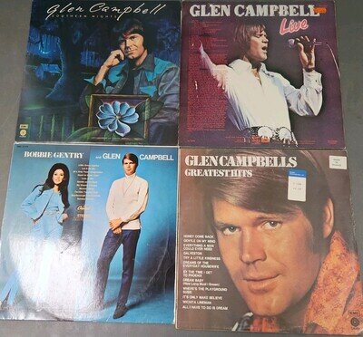 JOB LOT/BUNDLE OF Glen Campbell 5 x 12 " Vinyl Lps - ALL Listed and Graded