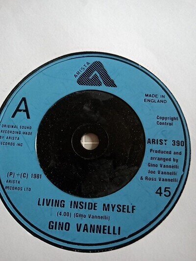 Vinyl Record Gino Vannell Living Inside Myself 7" Single 1981