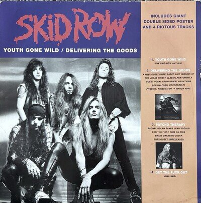 Skid Row Youth Gone Wild 12" Black Vinyl Maxi 4 Track Single 1992