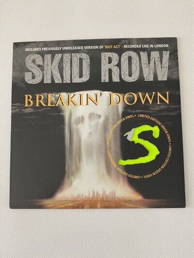 SKID ROW-BREAKIN' DOWN 7" L EDITION GREEN VINYL RECORD 1995!