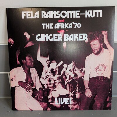 FELA RANSOME-KUTI & THE AFRICA '70 with GINGER BAKER LIVE 2014 REISSUE LP EX/EX