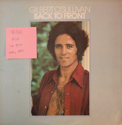 Gilbert O'Sullivan Back To Front Vinyl Record VG/VG MAMSS502 1972