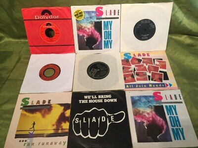 9 x SLADE 7" SINGLES 1972-1987 JOB LOT