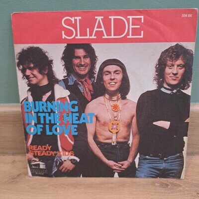 Slade - Burning In The Heat Of Love 7" RARE France 1977 2014106 Pic sleeve VGC