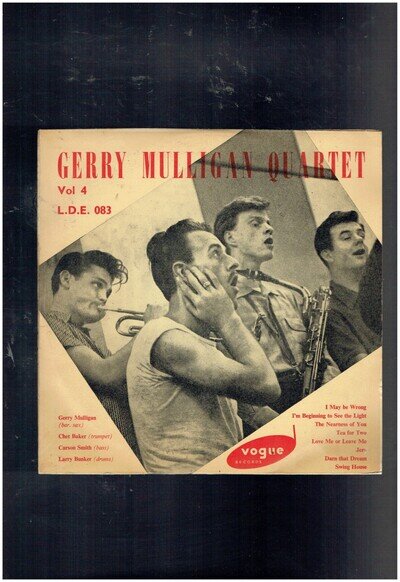 GERRY MULLIGAN QUARTET WITH CHET BAKER 10 INCH VINYL ALBUM 1958