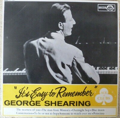GEORGE SHEARING IT'S EASY TO REMEMBER 1963 MONO VINYL LP ACL 1139 VG+