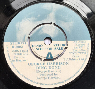 GEORGE HARRISON "DING DONG" UK APPLE DEMO PRESSING 1974 NR MINT COPY