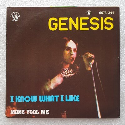 GENESIS: I Know What I Like / More Fool Me - Portugal, 7" (45) Single with p/s