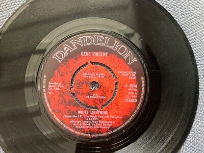GENE VINCENT - WHITE LIGHTNING rare UK 1969 DEMO PROMO / ROCKABILLY / MINT- !!!