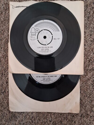 GARY GLITTER 2 x 45 vinyl Im the leader of the gang, I love you love me