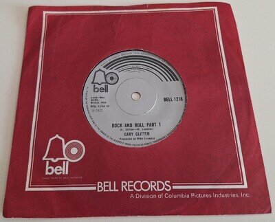 GARY GLITTER - ROCK & ROLL PART 1 / 2 VINYL 45. PLAYS EXCELLENT. BELL 1216.