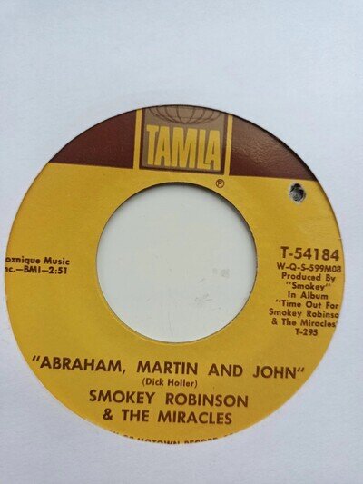 SMOKEY ROBINSON & THE MIRACLES - ABRAHAM, MARTIN AND JOHN - TAMLA