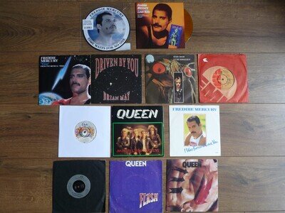QUEEN / FREDDIE MERCURY - JOB LOT - 12 X 7" INCL . PICTURE DISC & COLOURED VINYL