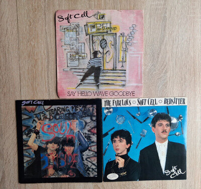 JOB LOT - SOFT CELL - 45 RPM 7" SINGLE VINYL RECORDS - inc BEDSITTER (80s POP)