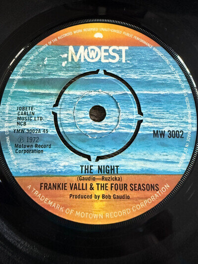 Frankie Valli & The Four Seasons The Night 7" UK 1st Press Northern Soul Rare
