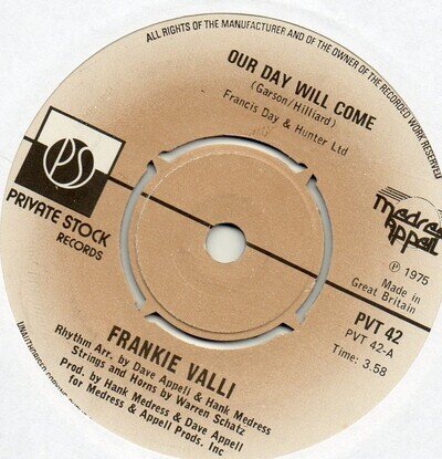 FRANKIE VALLI 4 x 7" VINYL PACK - ALL LISTED 70s POP