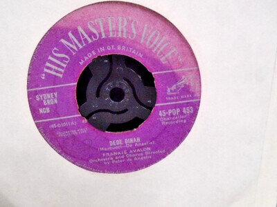 FRANKIE AVALON " DEDE DINAH " Or. UK MAUVE H.M.V VG- COND.PLAYS OK