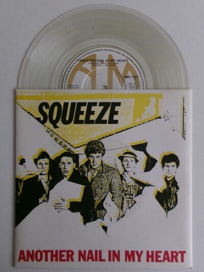 SQUEEZE ANOTHER NAIL IN MY HEART A&M AMS 7507 CHRIS DIFFORD POP ROCK CLEAR VINYL