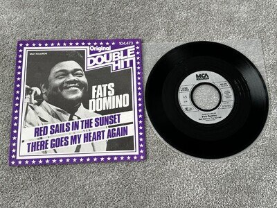 FATS DOMINO - RED SAILS IN THE SUNSET / EX+ 7" VINYL SINGLE ULTRASONIC CLEANED
