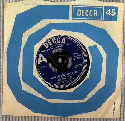 The New Faces - Happy The Heart That I Own Rare 1969 DECCA Demo 7"