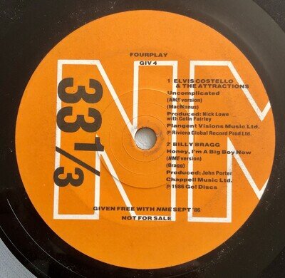 NME VARIOUS Elvis Costello/Billy Bragg/Mantronix/Miles Davis 1986 PROMO 7" UK EX