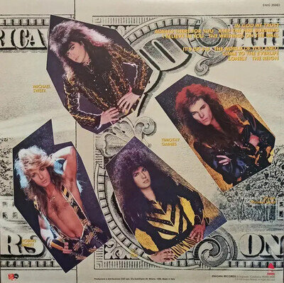 Stryper In God We Trust + Dollar Bill Insert Enigma Records Vinyl LP 33 RPM