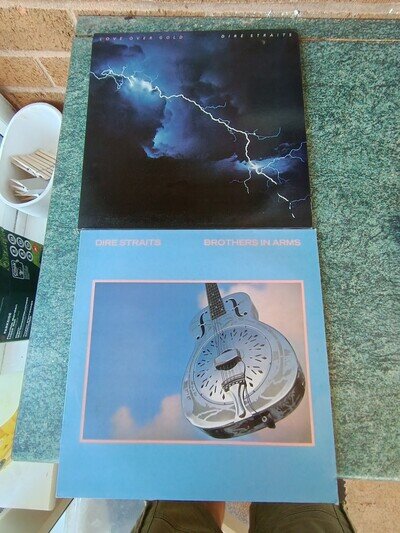 DIRE STRAITS BROTHERS IN ARMS + LOVE OVER GOLD VINYL LP ALBUMS