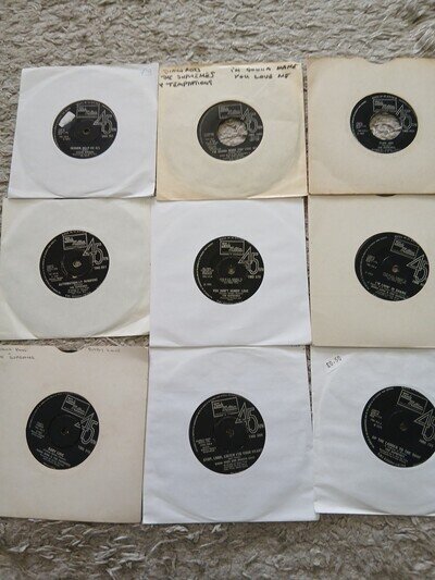 THE SUPREMES 9 7" VINYL SINGLES - BABY LOVE, FLOY JOY , YOU CAN'T HURRY LOVE