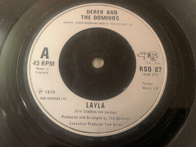 Derek And The Dominos, Layla 7" vinyl, 1982