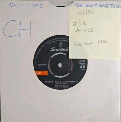 The Chi-Lites You Don't Have To Go Vinyl Record VG/VG BR 34 1976