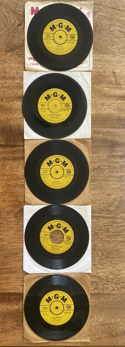 5x CONWAY TWITTY 7" Vinyl ITS ONLY MAKE BELIEVE Mona Lisa Cest Si Bon Story Love