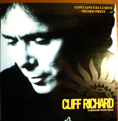 CLIFF RICHARD - Stronger Than That 12" Vinyl Single, With Signed Print 1st Press