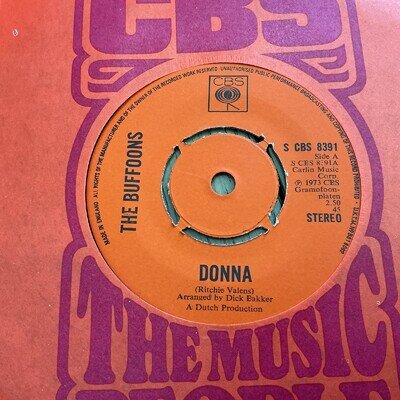 The Buffoons DONNA / Wait; Near Mint 7” Vinyl Single Free UK Post