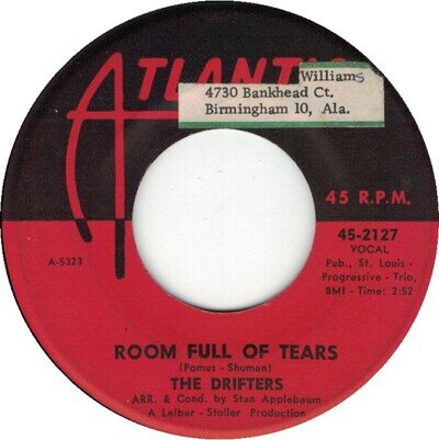 The Drifters – Room Full Of Tears - Atlantic 45-2127 🇺🇸USA 7” 1967 VG