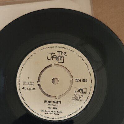 The Jam David Watts 1978 Polydor 7" Black Vinyl Single 45RPM 2059 054