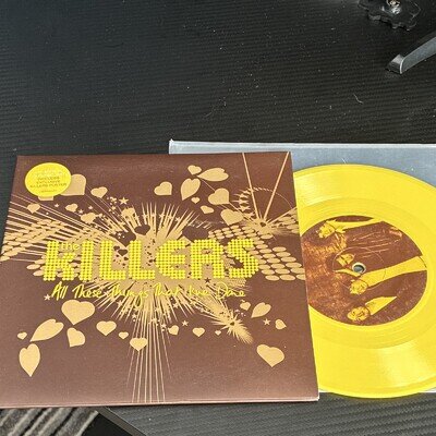 The Killers All These Things That I've Done Yellow Vinyl Single w/ Poster 2004