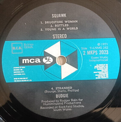 Budgie LP Squawk UK MCA Black & Blue 1st Press INCREDIBLE AUDIO PROG MASTERPIECE