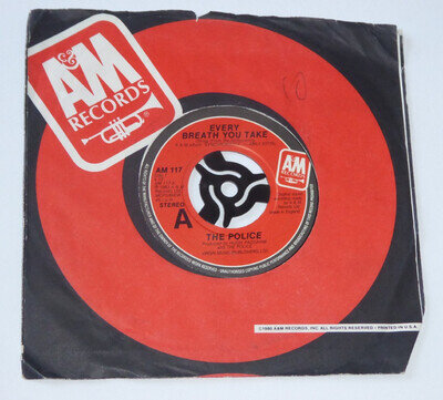 THE POLICE "EVERY BREATH YOU TAKE" 1983 A & M RECORDS VINYL 45 NEAR MINT
