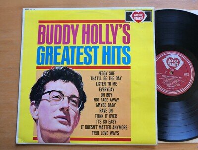Buddy Holly Greatest Hits 1967 EX Vinyl Decca AH 148