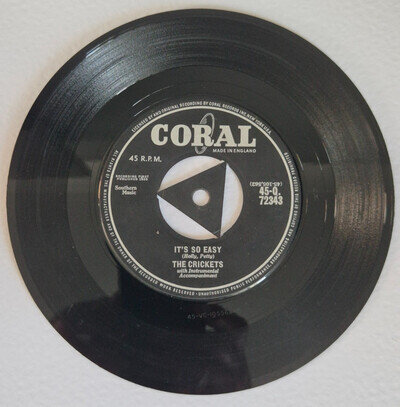 The Crickets (Buddy Holly) ' It's So Easy'' - 7" Vinyl - Q.72343 1958